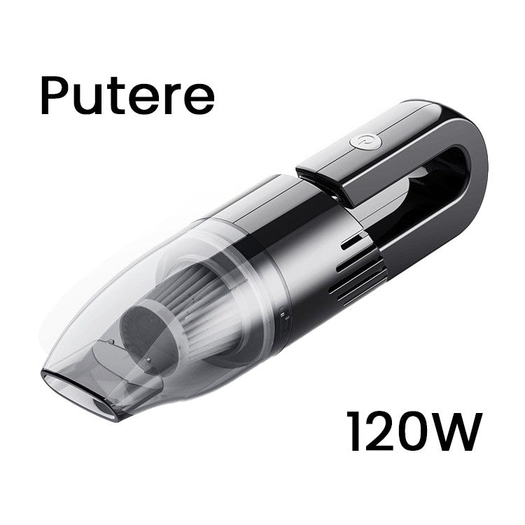 Aspirator Auto fara Fir, 120W, Incarcare Wireless, pentru Masina si Casa, Negru