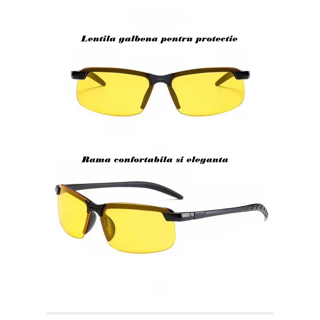 Ochelari Polarizati Pentru Condus pe Timp de Noapte, Lentile Galbene, Protectie UV, Pentru Condus, Ciclism si Activitati Outdoor