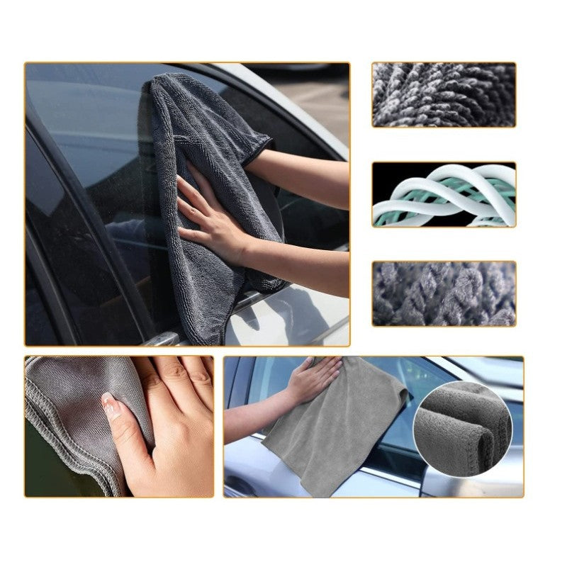 Set 9 Piese Pentru Spalat Auto Cu Perii Si Lavete Din Microfibra, Model A
